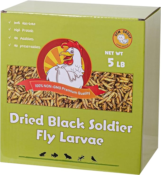 UCM Group 5LB Dried Black Soldier Fly Larvae for Chickens, Birds and Small Pet