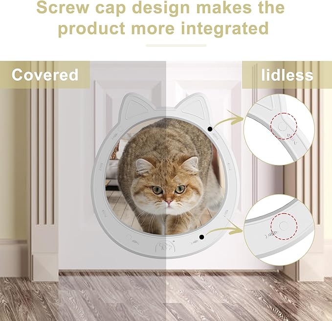 Large Cat Door Interior Door, No-Flap Cat Door for Interior Door, Pet Door for Cats, Easy DIY Setup, No Training, Up to 22 LBS, Easy to Install(Snow White)
