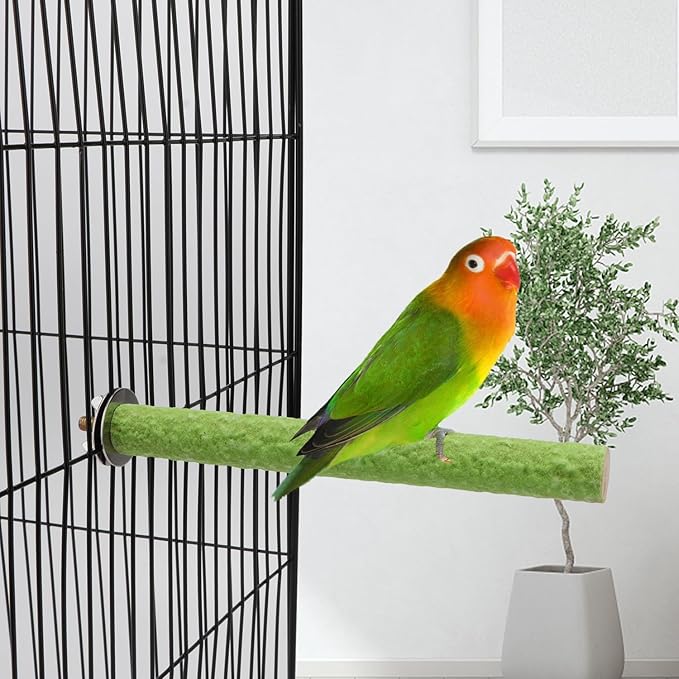 Hypeety Bird Cage Perch Stand Wooden Paw Grinding Toy Chew Toys for Bird Parrot Macaw African Greys Budgies Parakeet Cockatiels Conure Lovebird Cage Hanging Accessories Random Color (7in / 18cm)