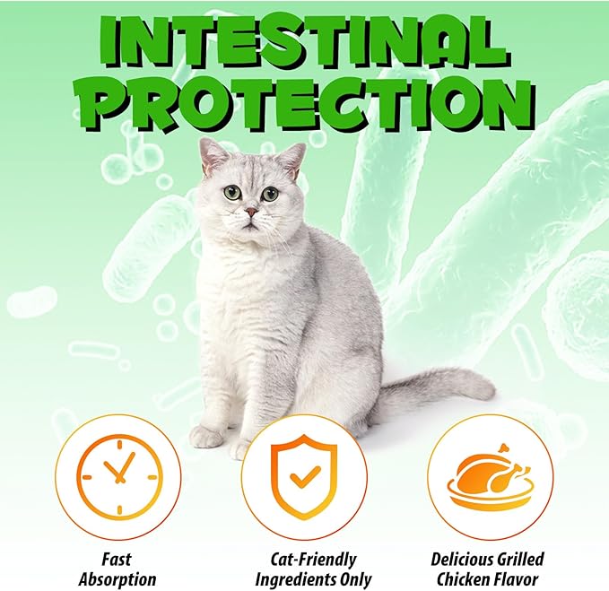Cat Constipation Relief, Cat Constipation Drops for Cats Constipation Relief - Pet Herbal Supplements for Cats Laxative Constipation Relief, Chicken Flavour - 4 Fl Oz / 2 Pack