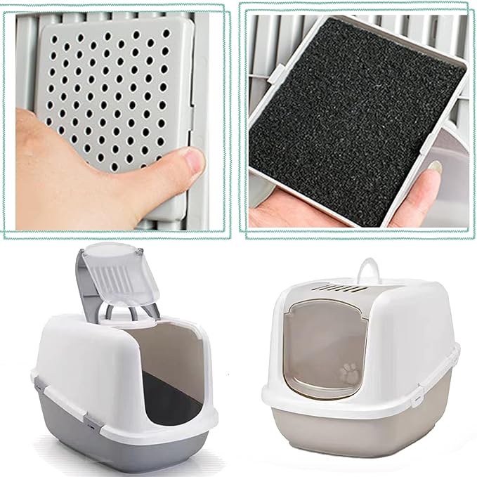 6 Packs Activated Charcoal Cat Litter Box Replacment Filter Pad For Hooded Cat Litter Boxes and Pans Carbon Odor Filters