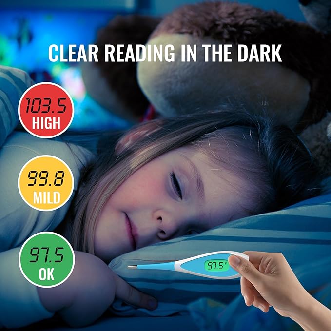 Boncare Thermometer for Adults with 10 Seconds, Oral Thermometer for Fever
