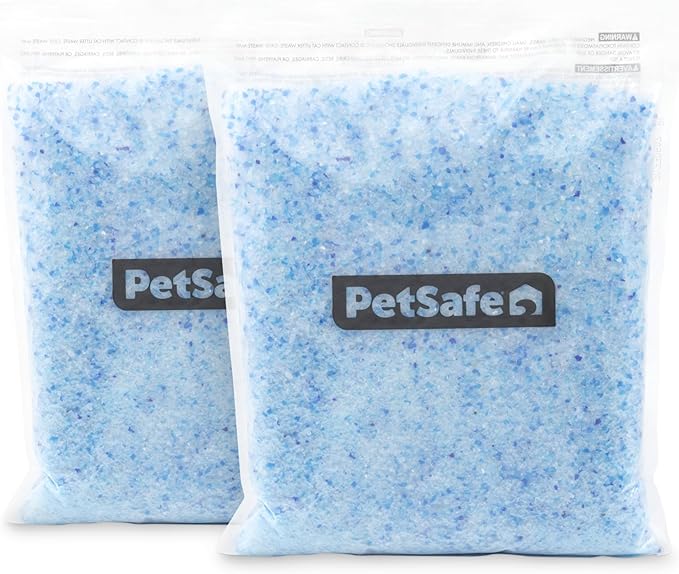 PetSafe ScoopFree Premium Crystal Cat Litter - Outperforms Clay Litter - Less Tracking, Dust for A Fresh Home - Non-Clumping - Two 4.3 lb Bags of Litter (8.6 lb Total) - Original Blue