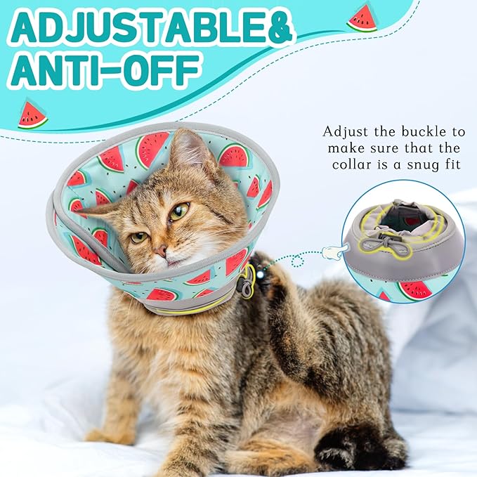 Cat Cone Collar Soft, Comfortable Cat Recovery Collar Pet Cone for Small Large Cats, Lightweight Elizabethan Collar for Cats Kittens After Surgery Prevent from Licking Wounds, Light Blue, S