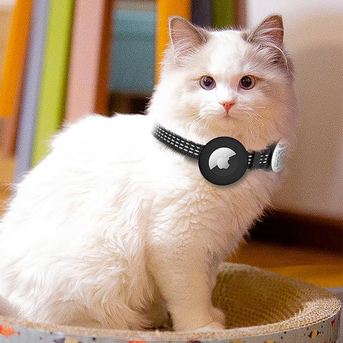 Reflective-Breakaway Cat Collars with Bells with QR Code Name Tag, Cat ID Tag Personalized,Adjustable Small Cat Collar,Ideal for Girl Cats Male Cats Kittens Puppies (Black B, just Collar)