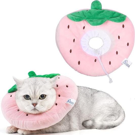 ANWA Adjustable Cat Cone Collar Soft, Cute Cat Recovery Collar, Cat Cones After Surgery for Kittens