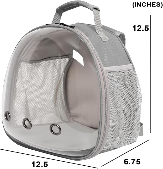 Small Animal Travel Backpack with Harness and Leash Set,Lizard Backpack Travel Carrier,Space Capsule Clear Bubble Window Astronaut Reptile Carrier Backpack, Airline Approved