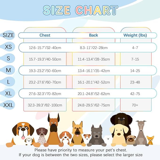 FUAMEY Recovery Suit for Dogs After Surgery,Soft Breathable Dog Bodysuit E-Collar & Cone Alternative Surgical Suit,Male Female Dog Neuter Spay Suits Anti Licking Wounds Onesie Blue Yellow Stripes L
