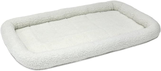 MidWest Homes for Pets Bolster Dog Bed 48L-Inch White Fleece Dog Bed w/ Comfortable Bolster | Ideal for Extra Large Dog Breeds & Fits a 48-Inch Dog Crate | Easy Maintenance Machine Wash & Dry