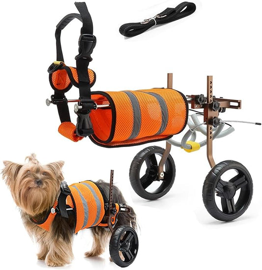 Aluminum Small Dog Wheelchair for Back Legs, 10-18lbs Pet Wheelchair, Removable Adjustable Dog Wheelchair, Lightweight Pet Supplies Doggy Wheelchair for Disabled Injured Dog Walking