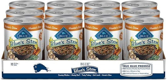 Blue Buffalo Blue's Stew Grain Free Natural Adult Wet Dog Food, Hunter's Stew 12.5 oz cans (Pack of 12)