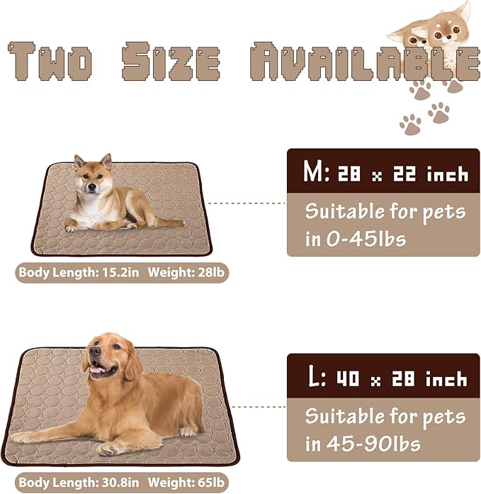 Washable Dog Cooling Mat Ice Silk Cooling Mat for Dogs Pet Self Cooling Pad Blanket Dog Cooling Pad for Indoor & Outdoor Car Seats