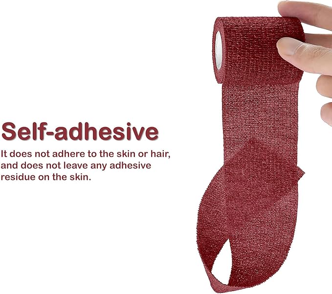 Self Adhesive Bandage Wrap, 9 Pack 2" x 5 Yards, Athletic Tape, Elastic Bandage, Self Stick Wrap for Ankle, Wrist, Finger, Sports (Multi Colors)
