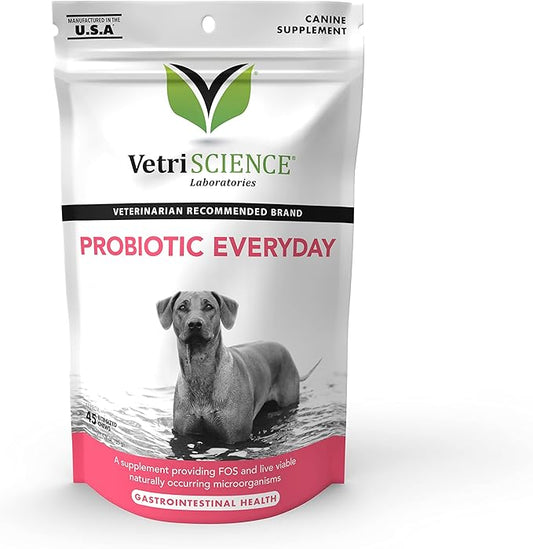 VetriScience Probiotic Everyday for Dogs, 45 Chews - Immune and Digestive Support Supplement for Dogs