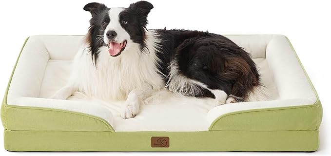 Bedsure Orthopedic Dog Bed for Large Dogs - Big Washable Dog Sofa Beds Large, Supportive Foam Pet Couch Bed with Removable Washable Cover, Waterproof Lining and Nonskid Bottom, Lint