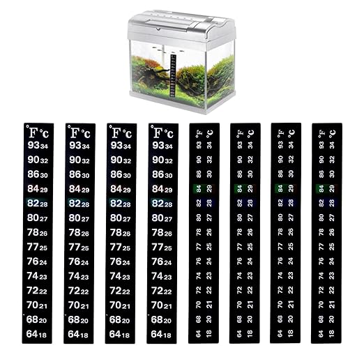 8Pcs Aquariums Thermometer Sticker, Adhesive Fish Tank Thermometer Strips, Digital Water Temperature Strips Display for Fish Tank Fermentation Bucket