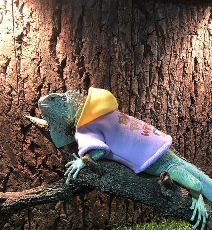 Lizard Clothes for Bearded Dragons Reptile Apparel Handmade Cotton Material Hoodies Sweater for Skin Protection Photo Party for Crested Gecko Chameleon