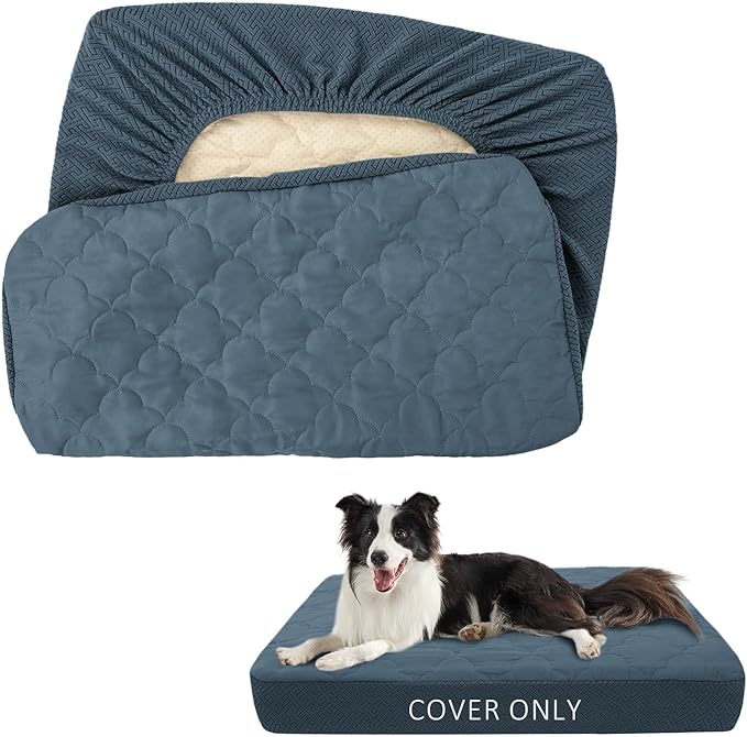 CHHKON Dog Bed Covers Replacement Washable Waterproof Pet Puppy Bed Cover for Dog, Cover Only (Blue,41x29x6 inch)