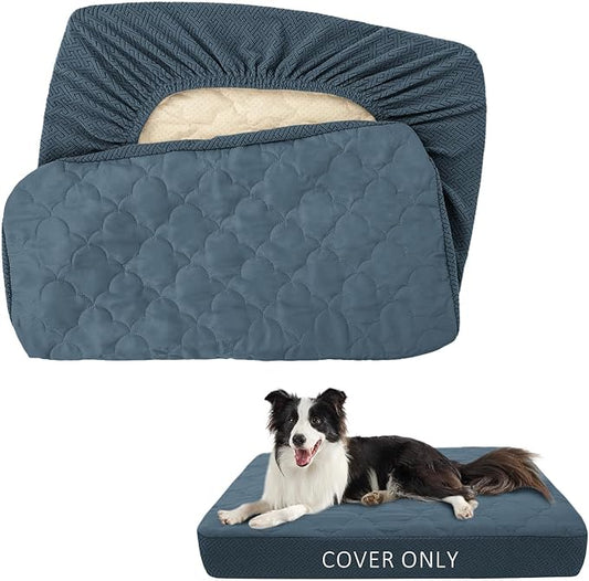 CHHKON Dog Bed Covers Replacement Washable Waterproof Pet Puppy Bed Cover for Dog, Cover Only (Blue,41x29x6 inch)