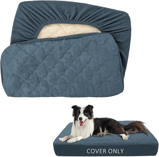 CHHKON Dog Bed Covers Replacement Washable Waterproof Pet Puppy Bed Cover for Dog, Cover Only (Blue,48x30x6 inch)
