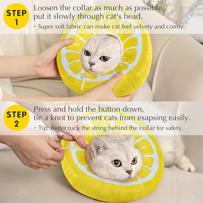 ANWA Adjustable Cat Cone Collar Soft, Cute Cat Recovery Collar, Cat Cones After Surgery for Kittens