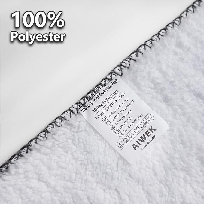 Waterproof Pet Blanket Dog Blankets, Pattern Printing Super Soft Warm Fluffy Facecloth Sofa Car Bed Protector, Urine Proof Washable Outdoor Pet Blanket for Puppy Large Dogs & Cats 95cm * 75cm