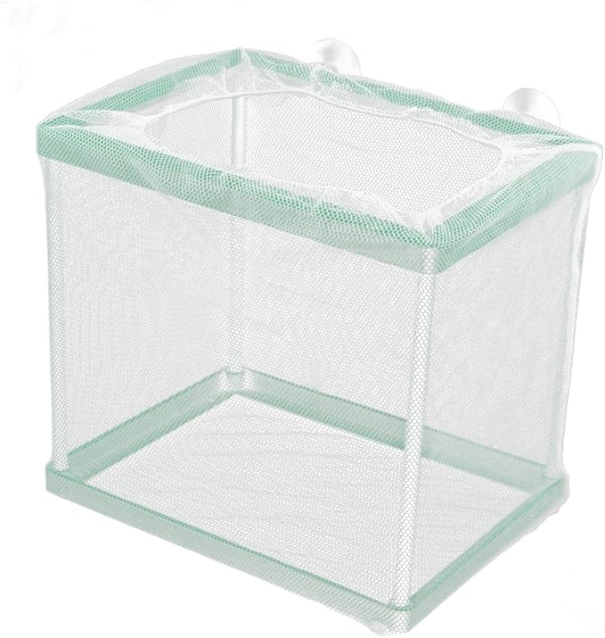 uxcell Aquarium Fish Tank Floating Box Isolation Shrimp Cage Net White Green Replacement