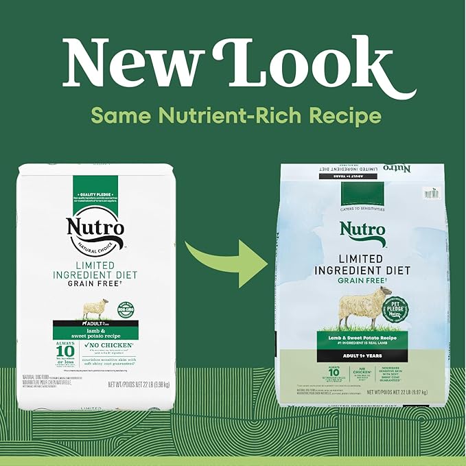 Nutro Limited Ingredient Diet Adult Dry Dog Food, Lamb & Sweet Potato Recipe, 22 lbs.