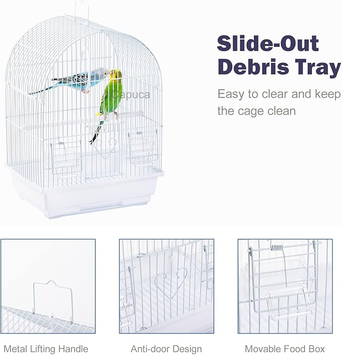 Small Bird Travel Cage - Lightweight Small Birds Starter Kit with Birdcages and Accessories Great for Parakeets Lovebirds Parrotlets Finches Canaries