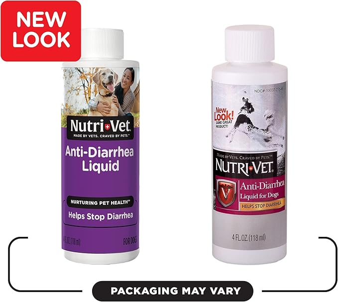 Nutri-Vet Anti-Diarrhea Liquid for Dogs - Helps Sooth Upset Stomach & Stop Diarrhea - Veterinarian Formulated - 4 oz