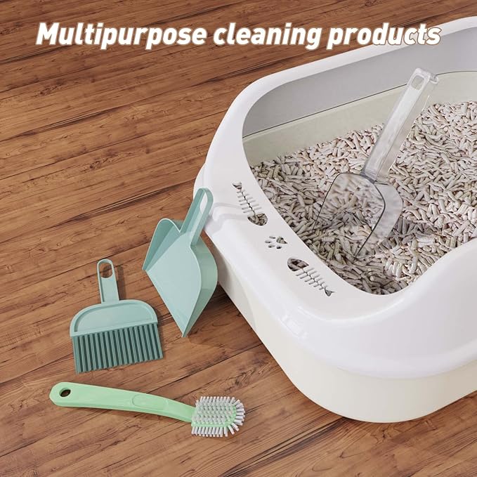 Cat Litter Scooper kit with Shovel,Brush,Dustpan,Broom and Hook Especially Suitable for Cleaning Automatic cat Litter Machines.