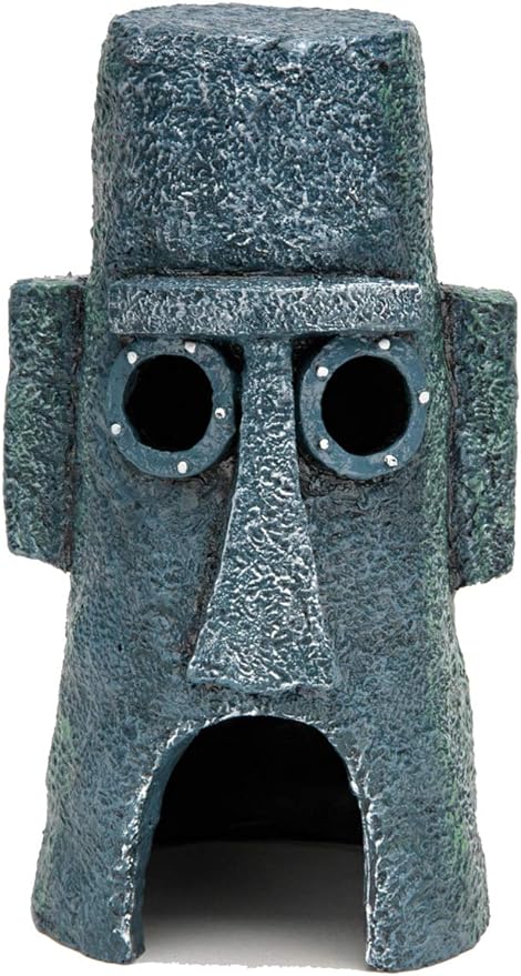 Penn-Plax SpongeBob SquarePants Officially Licensed Aquarium Ornament – Squidward’s Easter Island Home – Large