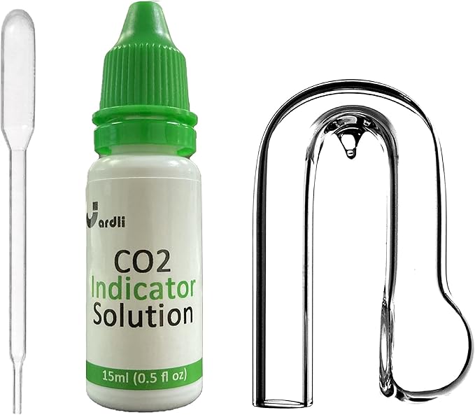 Glass Clip Nano CO2 Drop Checker with Solution for Aquarium Planted Tank CO2 System (Hang Drop Checker with Solution)