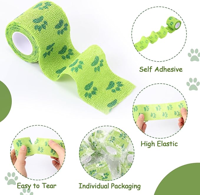 6 Rolls No Chew Bandage for Dogs Bitter Bandage Wrap for Dogs Wound Wrap (3 Inches X 5 yd)