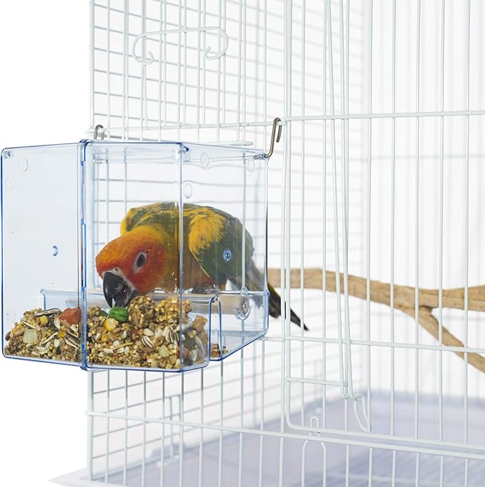 Birds LOVE No-Mess Bird Feeder Seed Catcher Tray - Easy Hanging Cup Food Dish for Small Birds - Promotes Clean and Convenient Feeding