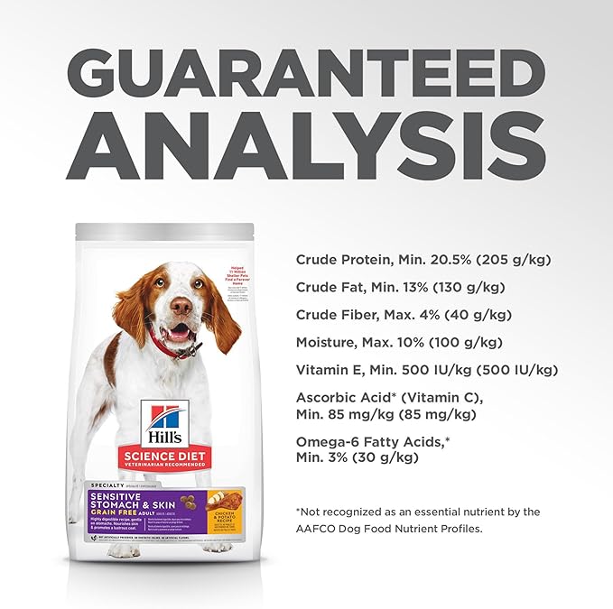 Hill's Science Diet Sensitive Stomach & Skin, Adult 1-6, Stomach & Skin Sensitivity Support, Dry Dog Food, Grain Free Chicken & Potato, 24 lb Bag