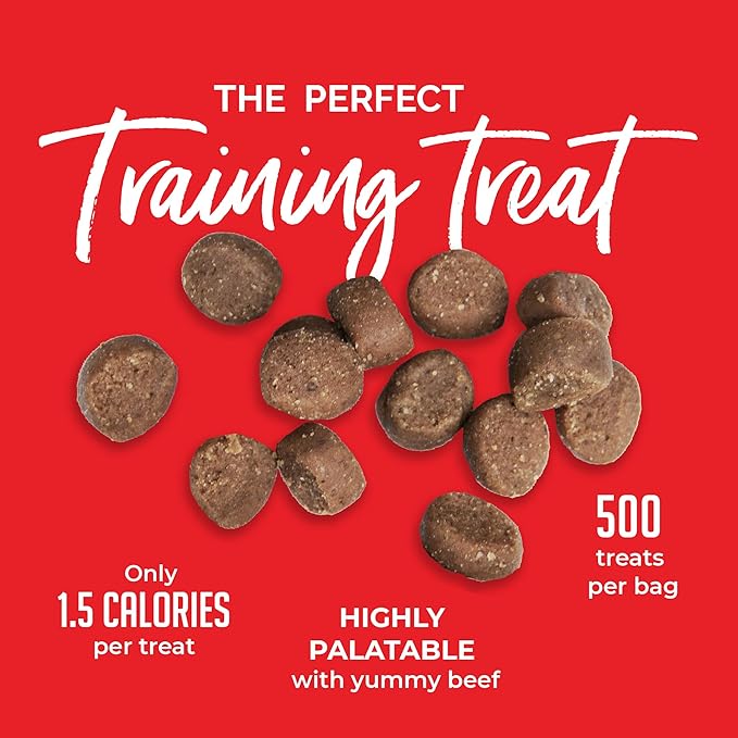 Buddy Biscuits Trainers Training Bites Soft & Chewy Dog Treats, Beef, 10 oz. Pouch (Pack of 2)