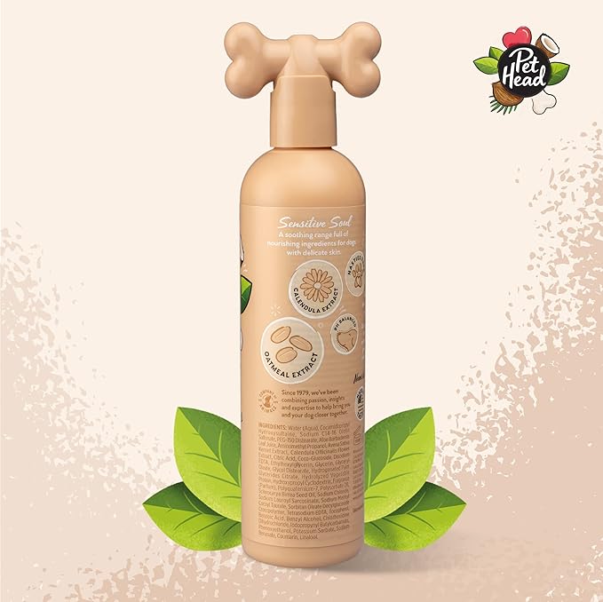 Sensitive Soul Shampoo for Dogs with Sensitive Skin 16fl oz. Coconut Scent. Hypoallergenic and Moisturizing Dog Shampoo, Natural and Vegan Ingredients. Gentle Formula for Puppies. Made in USA