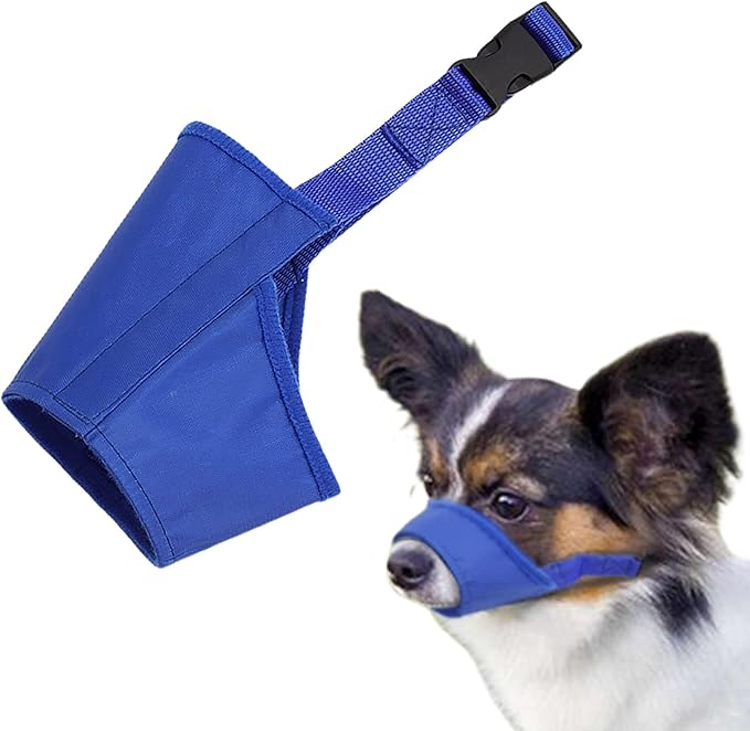 Parts Express Dog Muzzle, Soft Anti-Biting Barking Chewing Muzzle, Breathable Waterproof Adjustable Muzzle for Small Medium Dogs,Blue (S)