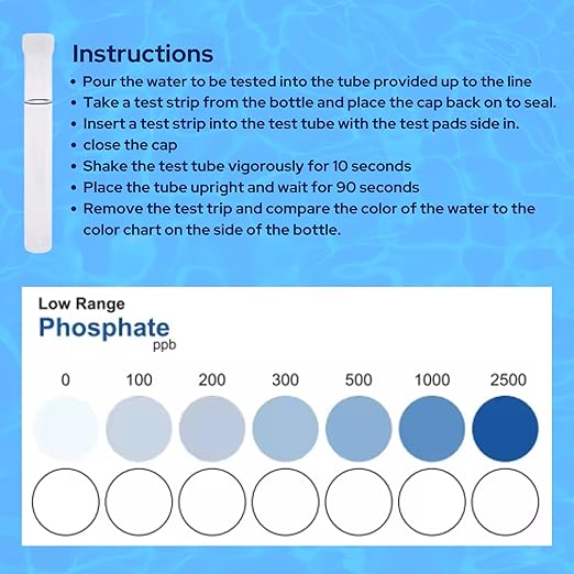Aquarium Phosphate Test Strips - for Fresh/Salt Water Aquariums, Pools, Spas, Lab Grade, for Professional Or Home Use - Fast & Accurate Results
