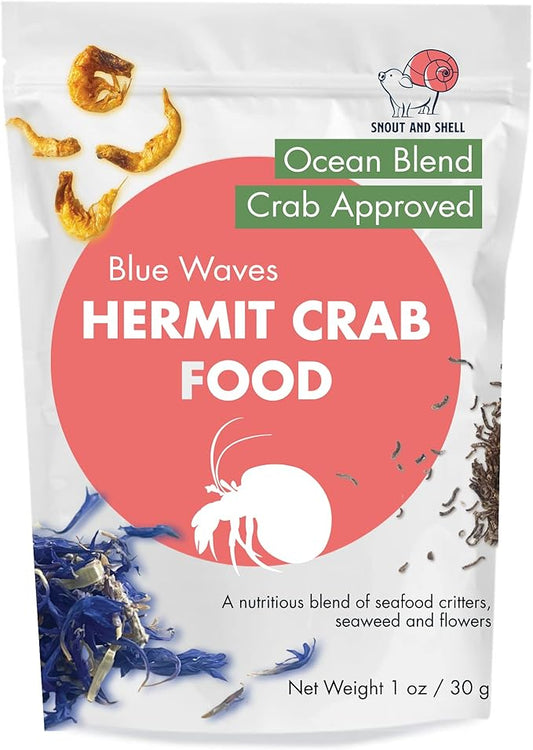 Hermit Crab Food - Eco Animal Pet Snack Treat for Protein & Nutrients - Aquatic Pet Animal Snack Treat (BlueWaves)