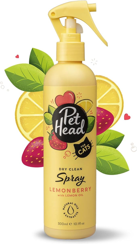 PET HEAD Felin Good' Grooming Spray for Cats 10.1 fl. oz. Fruity Scent. No-rinse and Quick-drying Cat Shampoo. Hypoallergenic with Natural & Vegan Ingredients. Gentle formula for Kittens. Made in USA