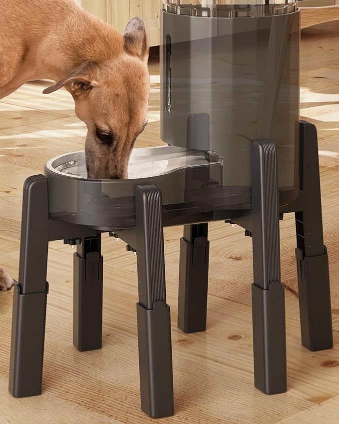 CZPET Dog Water Dispenser Stand, Holder for Pet Automatic Feeders, Width and Height Adjustable Elevated Stand for Pet Feerders, Suitable for Large dogs [Stand Only]