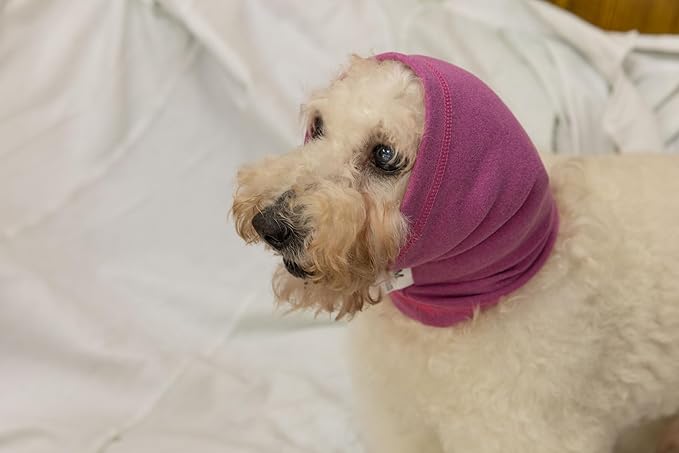No Flap Ear Wrap Dog Neck Protector Dog Ear Hematoma Clip Anti Anxiety Relief No Flap Head Wrap for Dogs Pail lilac+Rose M