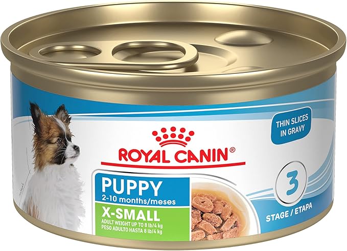 Royal Canin Size Health Nutrition X-Small Puppy Thin Slices in Gravy Wet Dog Food, 3 oz can (24-count)