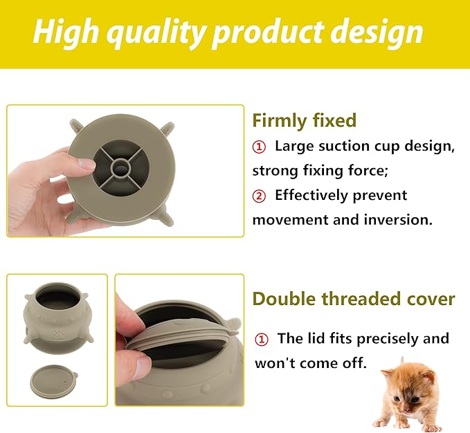 Puppy bottles for nursing,Puppy milk feeders for multiple puppies nipple,Puppy Feeder Milk Bowl,4 Nipples Silicone Puppy Nursing Station,Feeder Bowl for Kittens, Puppies,Capacity 240ml（Grey）