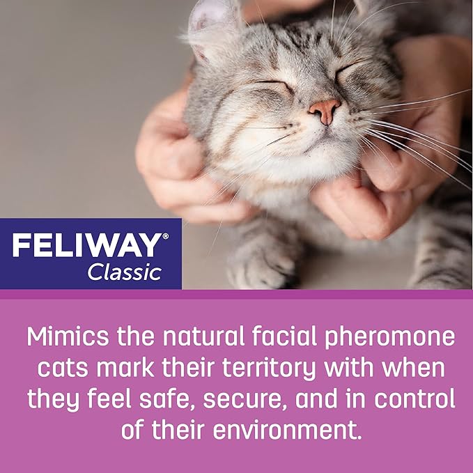 FELIWAY Classic Cat Calming Pheromone, 30 Day Refill - 3 Pack