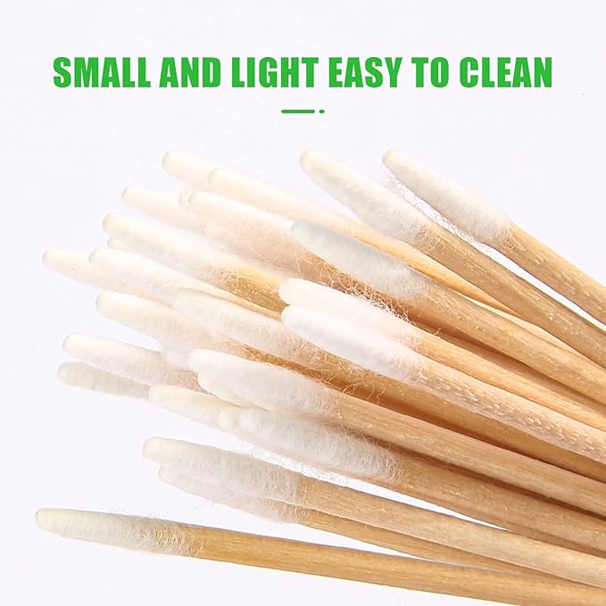 Pointed Q Tips,Baby Qtips,200pcs-2.9 Inch,Wooden Q Tips,Pointed Cotton Swabs, Cat Eye Cleaner, Cat Wound Care,Micro-Swab Sticks for Makeup Cosmetic Nails Clean