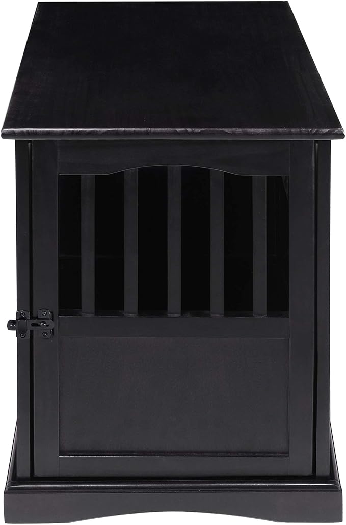 Casual Home Wooden Indoor Dog Crate House Kennel End Table Night Stand Furniture with Lockable Latch for Small to Medium Pets, Black