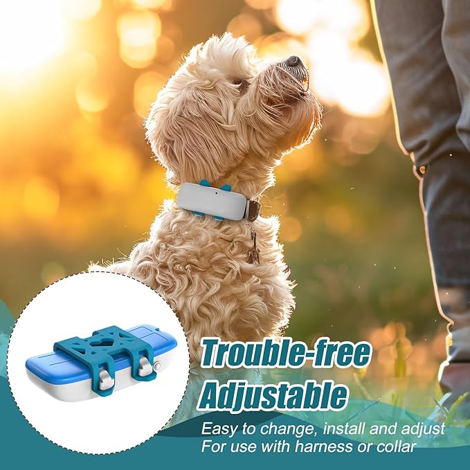 4pcs Tracker Collar Attachment Clips, GPS Dog Tractive Silicone Clips Tracker Accessories for Cat Pet Activity Tracker Replacement (Blue)